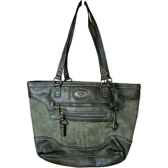 Born Concepts B.O.C. Olive Green Leather Tote Shoulder Bag - Picture 1 of 14
